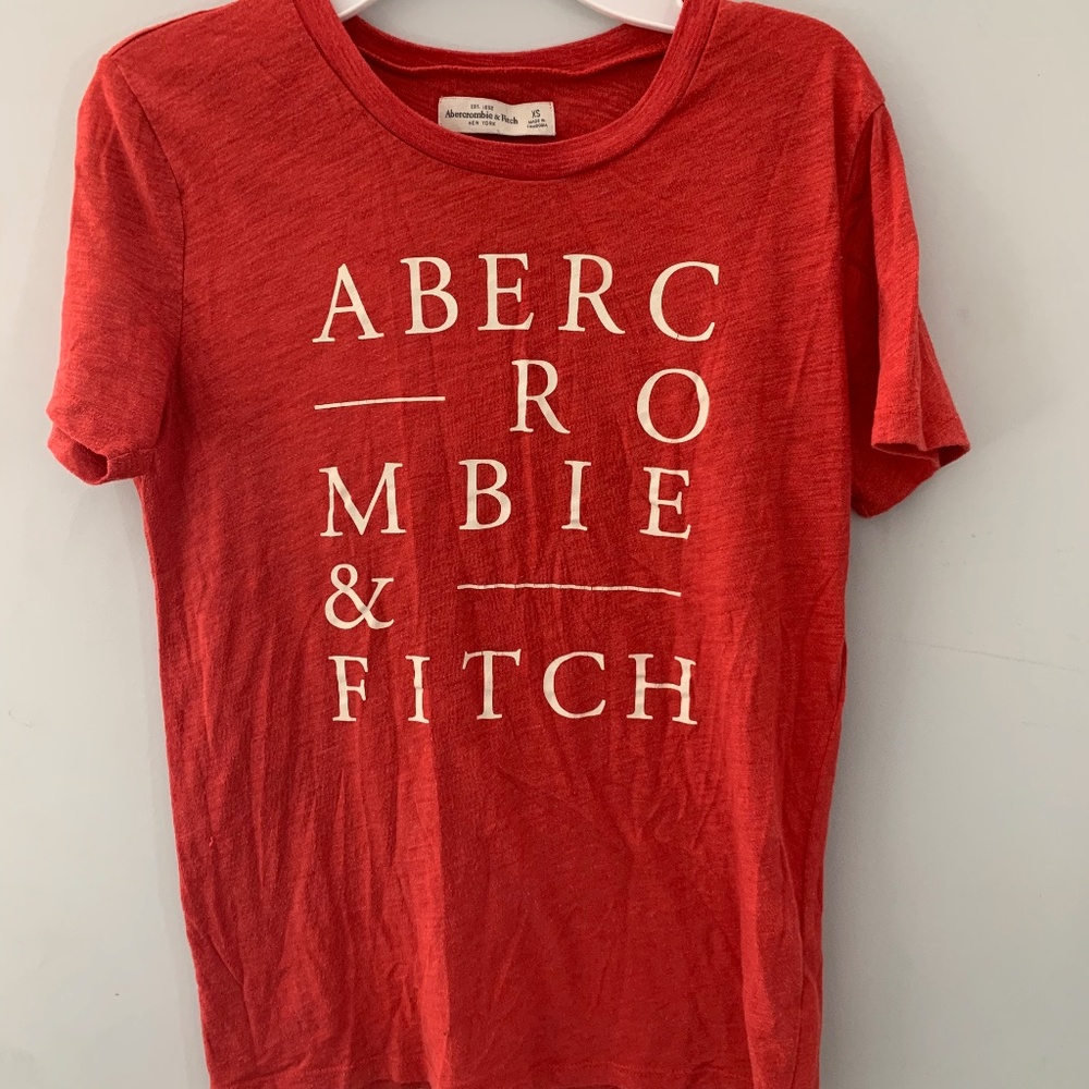 Abercrombie and fitch red logo top